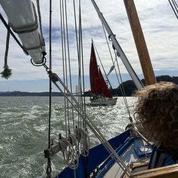 Sail Taihoa - Looking back at the Golden Gate Bridge - Boat Charters Near Me - Sausalito, California