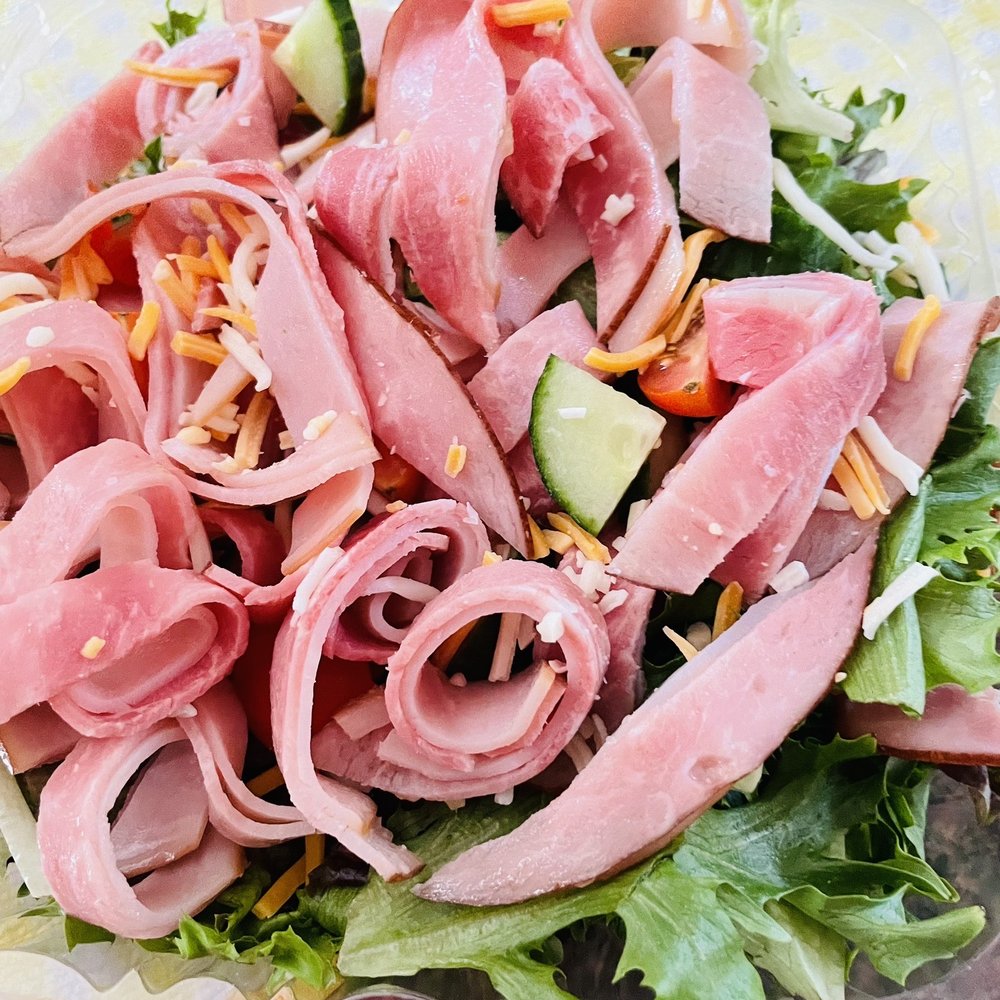 a salad with ham and lettuce a salad with ham and lettuce