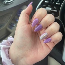 purple acrylic with gel