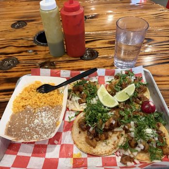 Tacos Tecalitlan - Chicharron tacos. Rice and beans. - Food Trucks Near Me - Burlington, Washington