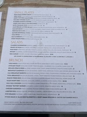 Menu photo 6 Vista Hermosa Beach, CA