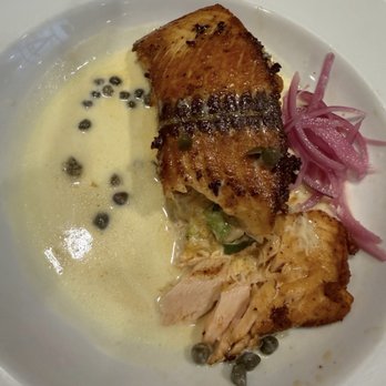 La'Caj Seafood - Crab-Stuffed Salmon al Limón - Seafood Near Me - Camp Springs, Maryland La'Caj Seafood - Crab-Stuffed Salmon al Limón - Seafood Near Me - Camp Springs, Maryland