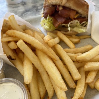 Sky Burgers - Bacon cheeseburger and fries. - American Near Me - Palmdale, California Sky Burgers - Bacon cheeseburger and fries. - American Near Me - Palmdale, California