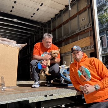 Otter Moving & Storage - Otter movers love all animals! Vlad and Bob with their friend Tommy :) - Movers Near Me - Brooklyn, New York