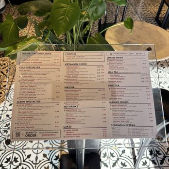 Co Ba Vietnamese Dessert Cafe - Menu - as of 11.18.25 - Desserts Near Me - San Jose, California