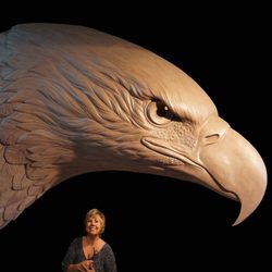 Greene Bronze - Me and my 55 foot wingspan bald eagle in progress. I am casting him in bronze.