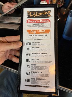 Menu photo 2 Palomino Bar Milwaukee, WI