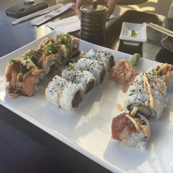 The Sushi Bar - Salmonator Roll Spicy Tuna Sassy Shrimp Roll - Sushi Bars Near Me - Oklahoma City, Oklahoma The Sushi Bar - Salmonator Roll Spicy Tuna Sassy Shrimp Roll - Sushi Bars Near Me - Oklahoma City, Oklahoma