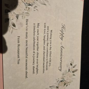 Restaurant Yuu - The welcome card - French Near Me - Brooklyn, New York Restaurant Yuu - The welcome card - French Near Me - Brooklyn, New York