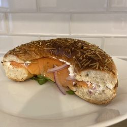 OKO Bagels - Smoked salmon on Rosemary&Sea salt bagel