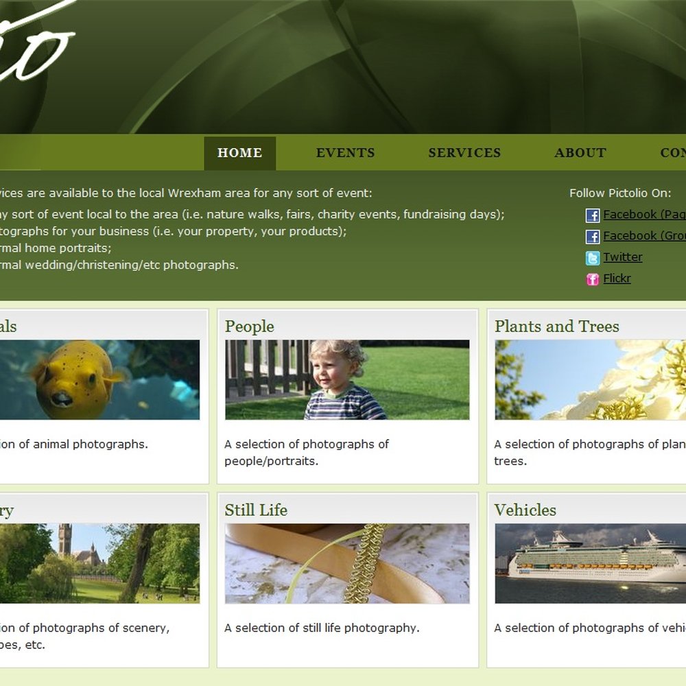 Leafish Web Development - A screenshot of my website pictolio.co.uk designed and created by Leafish. - Professional Services Near Me - Wrexham, WRX