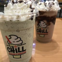 Mint Oreo and chipped chocolate and chocolate brownie shakes