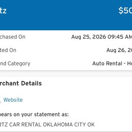 Refund from Hertz Corporation. What this franchise should have done.