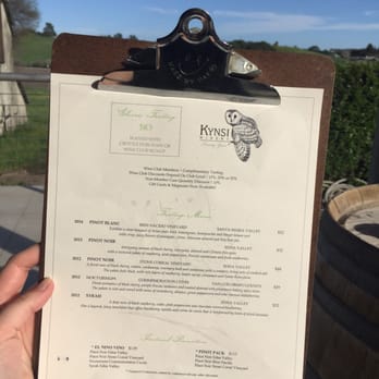 Kynsi Winery - Current tasting list 2/27/16 - Wineries Near Me - Arroyo Grande, California Kynsi Winery - Current tasting list 2/27/16 - Wineries Near Me - Arroyo Grande, California