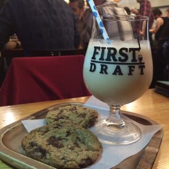 First Draft Taproom & Kitchen - Omg! Stout Milk and fabled to order chocolate chip cookies! - Bars Near Me - Denver, Colorado