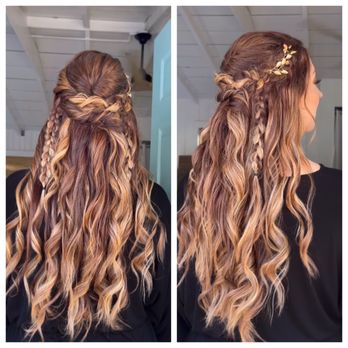 Glamour By D - Woodsy boho bridal hair! Perfect for our redwoods ceremony. - Hair Stylists Near Me - Sunnyvale, California Glamour By D - Woodsy boho bridal hair! Perfect for our redwoods ceremony. - Hair Stylists Near Me - Sunnyvale, California