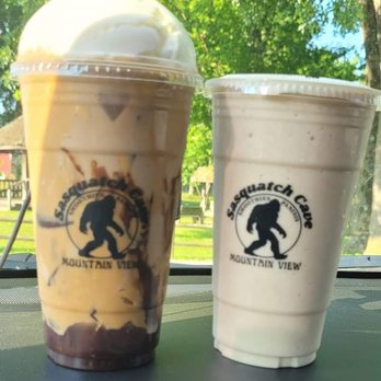 Sasquatch Cave - Peanut butter iced coffee and Elvis smoothie lol not mine but one of my best friends that is an EMT got these and she loved them lol - Juice Bars & Smoothies Near Me - Mountain View, Arkansas Sasquatch Cave - Peanut butter iced coffee and Elvis smoothie lol not mine but one of my best friends that is an EMT got these and she loved them lol - Juice Bars & Smoothies Near Me - Mountain View, Arkansas