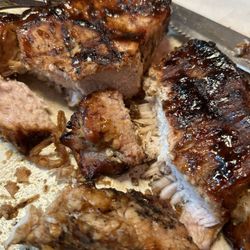 Steve's Dakota Grill - The pork chop. Had to cut up and try to find some bite that was edible.