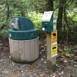 Spirit Trail Walk - Doggie 'deposit depot' near entrance.