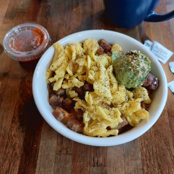 Cerulean Blue Coffee House - Sausage bowl includes avocado, potatoes, and salsa. - Bakeries Near Me - Flower Mound, Texas Cerulean Blue Coffee House - Sausage bowl includes avocado, potatoes, and salsa. - Bakeries Near Me - Flower Mound, Texas