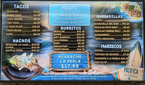 Menu photo 2 Taqueria La Perla Pacifica, CA Menu photo 2 Taqueria La Perla Pacifica, CA