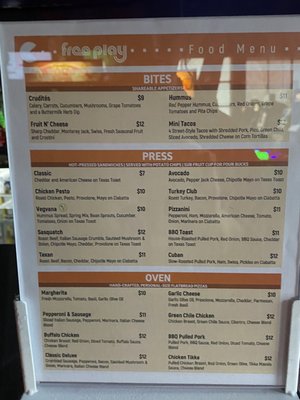 Menu photo 5 Freeplay Dallas, TX