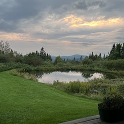 Moose Pond Lodge - Amazing view from the covered porch of Moose Pond Lodge. Catch & Release Rain Trout stocked pond.