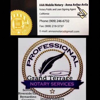 AAA Mobile Notary Services - *Serving all California counties - Notaries Near Me - Grand Terrace, California AAA Mobile Notary Services - *Serving all California counties - Notaries Near Me - Grand Terrace, California
