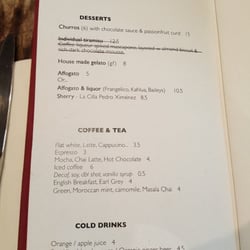Mezzadellas - Dessert and Drinks Menu