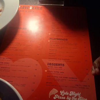 Love And Exile - Menu - Wine Bars Near Me - Nashville, Tennessee Love And Exile - Menu - Wine Bars Near Me - Nashville, Tennessee