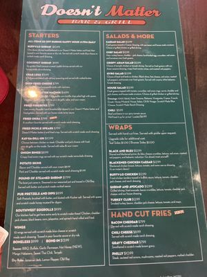 Menu photo 3 Doesn't Matter Bar and Grill Myrtle Beach, SC