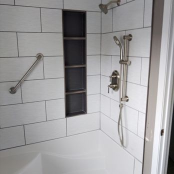 Radiant Plumbing - Final transformation from a typical tub shower to a custom tile shower rebuild - General Contractors Near Me Radiant Plumbing - Final transformation from a typical tub shower to a custom tile shower rebuild - General Contractors Near Me