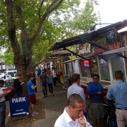 Portland Food Cart Tours - One of the food truck pods in Portland.