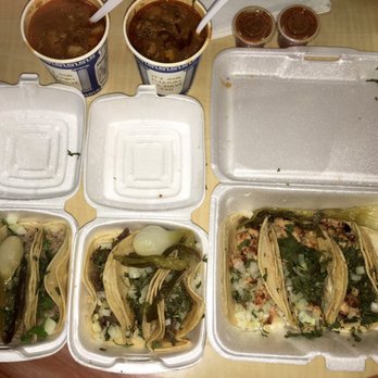 Tacos El Bronco - Need soup on top roast pork (L) steak (M) chicken (right) - Food Trucks Near Me - Brooklyn, New York Tacos El Bronco - Need soup on top roast pork (L) steak (M) chicken (right) - Food Trucks Near Me - Brooklyn, New York