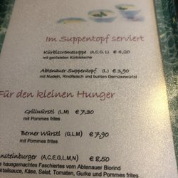 Traunstein - Speisekarte Landhotel Traunstein