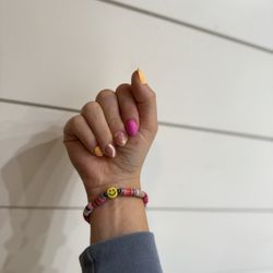 I Nails & Spa - Acrylic fill with design. Thanks Sara