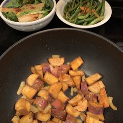 Flocktown Farm - Sautéed baby bok choi, string beans and asian eggplant. Easy and delicious.