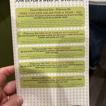 Chicken Salad Chick - Opening week giveaways! - Desserts Near Me - Lakeland, Florida