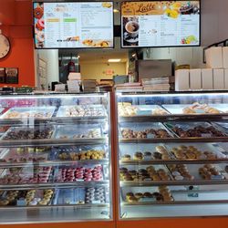 Danny's Donuts - Inside the front door - counter to order. Menu on wall.