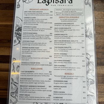 Lapisara Eatery - Menu - Breakfast & Brunch Near Me - San Francisco, California