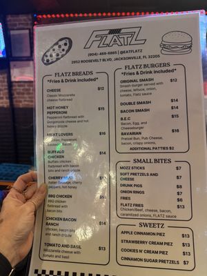 Menu photo 1 Flatz Jacksonville, FL