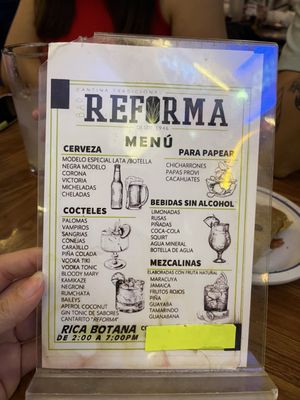 Menu photo 1 Bar Reforma San Luis Potosí, SLP