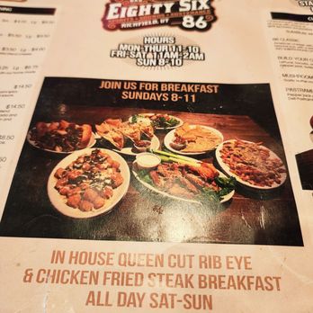 Bar86 - Menu 2 - Bars Near Me - Richfield, Utah
