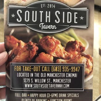 South Side Tavern - Front of menu - American Near Me - Manchester, New Hampshire