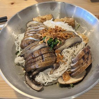 Bo Heo Pho Kitchen - Vermicelli with portobello mushrooms and eggrolls - Yum! - Vietnamese Near Me - Denver, Colorado