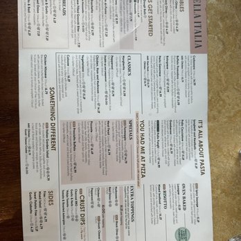 Bella Italia - Menu - Italian Near Me - London, XGL Bella Italia - Menu - Italian Near Me - London, XGL