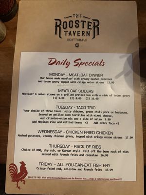 Menu photo 8 The Rooster Tavern Scottsdale, AZ Menu photo 8 The Rooster Tavern Scottsdale, AZ