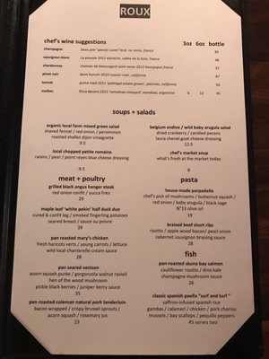 Menu photo 5 ROUX Carmel Valley, CA