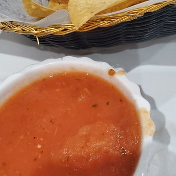 Cielito Lindo Restaurant - Their version of salsa with tortilla chips - Mexican Near Me - Comstock Park, Michigan
