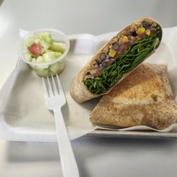 Organically Local - Santa Fe wrap and cucumber salad